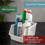Meleni Home 5'li Üst Üste Eklenebilir Dolap İçi Düzenleyici Banyo Mutfak Rafı - Çok Amaçlı Tezgah Altı Organizer