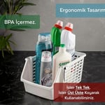 Meleni Home 5'li Üst Üste Eklenebilir Dolap İçi Düzenleyici Banyo Mutfak Rafı - Çok Amaçlı Tezgah Altı Organizer