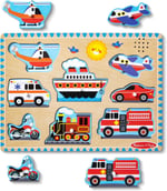 Melissa & Doug araçlar ses yap-bozu | Yap-bozlar | Ahşap | 2+ | Erkek veya kız çocuğa hediye - Seçenekler: Araçlar, Çiftlik Hayvanları, Around the House Sound yapboz...