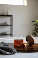 Melora Akasya Kapaklı Borosilikat Cam Bal Kavanozu 450 ml
