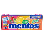 Mentos Meyve Drajeleri, 40 Rulo Şeker, Portakallı Meyve Aroması + Limon+Çilek, Çok Paket Çiğneme Şekeri