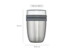 Mepal Ellipse Nordic Green yemek kabı, 500 ml pratik termal yemek kabı, yoğurt bardağı, to go kupa, yemekleri uzun süre sıcak veya serin tutar, plastik, 500 + 200 ml