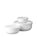 Mepal Lumina saklama kutusu, 3 parçalı set, buzdolabı, derin dondurucu, buharlı pişirme ve mikrodalga fırın için kapaklı saklama kapları, 250 ml, 750 ml ve 1500 ml – beyaz