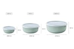 Mepal Lumina saklama kutusu, 3 parçalı set, buzdolabı, derin dondurucu, buharlı pişirme ve mikrodalga fırın için kapaklı saklama kapları, 250 ml, 750 ml ve 1500 ml – beyaz