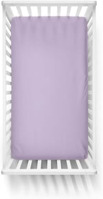 MER-TİM 60x120 Penye Lastikli Bebek Çarşafı - Krem Pembe Lila 3'lü Set