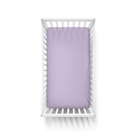 MER-TİM 70x140 Penye Lastikli Bebek Çarşafı - Krem Pembe Lila 3'lü Set