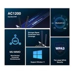Mercusys MA30E, AC1200MBPS Ikisi Bir Arada Wi-Fi 5 & Bluetooth 5.0 Pcıe Ağ Kartı