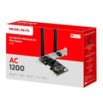 Mercusys MA30E, AC1200MBPS Ikisi Bir Arada Wi-Fi 5 & Bluetooth 5.0 Pcıe Ağ Kartı