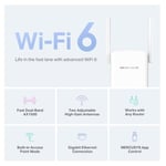 Mercusys ME60X, AX1500 Çift Bantlı Wi-Fi 6 Menzil Genişletici, 1 Gigabit Bağlantı Noktası ve 2 Harici Anten ile Geniş Bant/Wi-Fi Güçlendirici/Hotspot, Access Point Modu