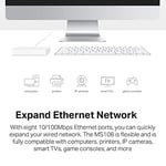 Mercusys MS108, 8-Port 10/100Mbps Desktop Switch