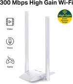 Mercusys MW300UH, 300Mbps Yüksek Kazançlı Kablosuz USB Adaptörü