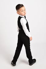 Merdia Kids Erkek Çocuk Smokin Takım Elbise Yelekli Papyonlu -1
