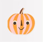 Meri Meri - Pink & Orange Stripy Pumpkin Napkins - Pembe & Turuncu Çizgili Balkabağı Peçeteler (16'l