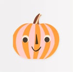 Meri Meri - Pink & Orange Stripy Pumpkin Napkins - Pembe & Turuncu Çizgili Balkabağı Peçeteler (16'l