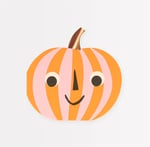 Meri Meri - Pink & Orange Stripy Pumpkin Napkins - Pembe & Turuncu Çizgili Balkabağı Peçeteler (16'l