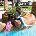 Mermaids Cancun Deniz Kızı Kostümü, 4'lü Takım, Çok Renkli,%80 Polyester,%20 Elastan, 3D Pullu, Monofin Destekli ve Kuyruk Detaylı, Yaş Seçeneği