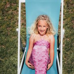 Mermaids Deniz Kızı Bikini Takımı, Kız Çocuk, 4-6 Yaş, Renkli, Standart Beden,%80 Polyester%20 Elastan, 3D Pullu, Bandeau Üst