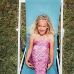 Mermaids Deniz Kızı Bikini Takımı, Kız Çocuk, 4-6 Yaş, Renkli, Standart Beden,%80 Polyester%20 Elastan, 3D Pullu, Bandeau Üst
