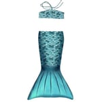 Mermaids Kız Çocuk Deniz Kızı Kuyruklu Bikini Seti, Turkuaz, Standart Beden,%80 Polyester%20 Elastan, 3D Pullu Baskı, İspanya Üretimi, Yaş Seçeneği