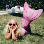 Mermaids Prenses Deniz Kızı Bikini Kostüm Seti, 4'lü Takım, Pembe,%80 Polyester,%20 Elastan, 3D Pullu, Monofin Destekli ve Kuyruk Detaylı, Yaş Seçeneği