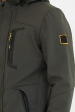 Mero Life Erkek Haki Kapüşonlu Outdoor Su Ve Rüzgar Geçirmez Softshell Spor Mont 3XL-1 Mero-445NM