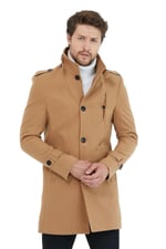 Mero Life Erkek Vizyon Dar Kesim Dik Yaka Uzun Kaşe Kaban M-1 Mero-254NM