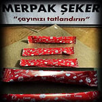 Merpak Şeker Stick Baskılı Stick (Kırmızı) 3 gr x 1000 Adet