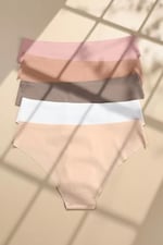 Merry See 5 li Set (BELİ LASTİKLİ) İz Yapmaz Likralı Dikişsiz Lazer Kesim Bikini Slip Külot