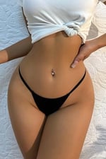 Merry See Siyah lastikli Tanga Seti 5 li Paket