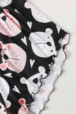 Merry See Uyuyan Ayıcık Basklı Ultrasoft Askılı Sortlu Pijama Takımı