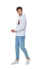Mesfeno Göğüs Baskılı Regular Fit Siyah Kapüşonlu Sweatshirt