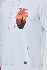 Mesfeno Göğüs Baskılı Regular Fit Siyah Kapüşonlu Sweatshirt