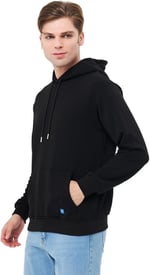 Mesfeno Sırt Baskılı Regular Fit Siyah Kapüşonlu Sweatshirt