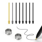 Metal Uçlar/Uçlar Samsung Galaxy Tab S9/S9FE+/S9 Ultra/S8/S8+/S8 Ultra/S7/S7 FE/S6/S6 Lite/S22/S23/S24 Ultra S Kalem, Plastik + Bakır + Titanyum Uçlar/İpuçları+Klips + Düzenleyici (2+6 parça Set)