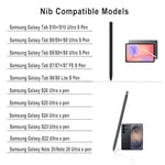 Metal Uçlar/Uçlar Samsung Galaxy Tab S9/S9FE+/S9 Ultra/S8/S8+/S8 Ultra/S7/S7 FE/S6/S6 Lite/S22/S23/S24 Ultra S Kalem, Plastik + Bakır + Titanyum Uçlar/İpuçları+Klips + Düzenleyici (2+6 parça Set)