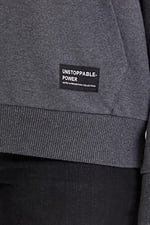 Metalic Kadın Lacivert Renk Kapüşonlu Basic Örme Sweatshirt