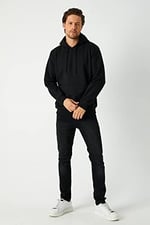 Metalic Siyah-Gri-Lacivert 3'lü Erkek Kapüşonlu Kanguru Cepli Sweatshirt