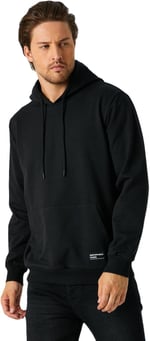 Metalic Siyah-Gri-Lacivert 3'lü Erkek Kapüşonlu Kanguru Cepli Sweatshirt