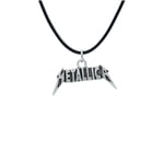 Metallica Deri ip Kolye - Gümüş Kaplama - Kadın Erkek Kolye - No:1017