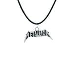 Metallica Deri ip Kolye - Gümüş Kaplama - Kadın Erkek Kolye - No:1017