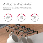 Metaltex MY MUG-Bardak Askısı TOUCHTHERM Lava kaplama Siyah, 28x14x6cm