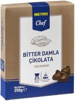 Metro Chef Damla Çikolata (250 Gr, Bitter)