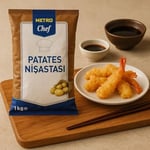 Metro Chef Patates Nişastası, 1 kg, İnce Toz Kıvamında, Gıda ve Pastacılık İçin