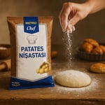 Metro Chef Patates Nişastası, 1 kg, İnce Toz Kıvamında, Gıda ve Pastacılık İçin