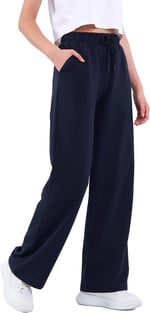 Mevsimlik Salaş Geniş Rahat Paça Siyah Yandan Cepli Kadın Eşofman Altı - Bedenler: XS, S, M, L, XL, XXL