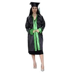 Mezuniyet Cübbesi LİSE Siyah Yeşil Şeritli (Siyah Yeşil Şeritli/S)