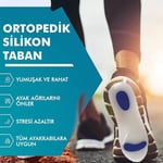 MG01 - Silikon Ortopedik | Ark Destekli, Darbe Emici, Topuk Dikeni Için Yumuşak Iç Tabanlık (41-42)