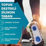 MG02 - Silikon 3/4 Ortopedik | Ark Destekli, Darbe Emici, Topuk Dikeni Için Yumuşak Iç Tabanlık (41-43)