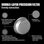 MHW-3BOMBER 58 mm Espresso Filtre Sepeti, 20g Çift Katmanlı Paslanmaz Çelik Yüksek Hassasiyetli Ekstraksiyon Portafilter Sepet Filtresi Çoğu 58 mm Portafiltreye Uyar, Ridged, FB5629-OS
