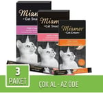 Miamor Cream Karışık Kedi Ödülü 3lü Paket